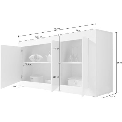 Cassettiera NERILA bianca