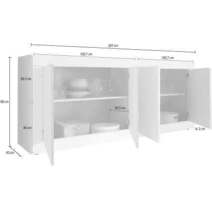 Cassettiera NERILA bianca