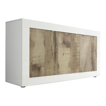 Cassettiera NERILA bianco/marrone