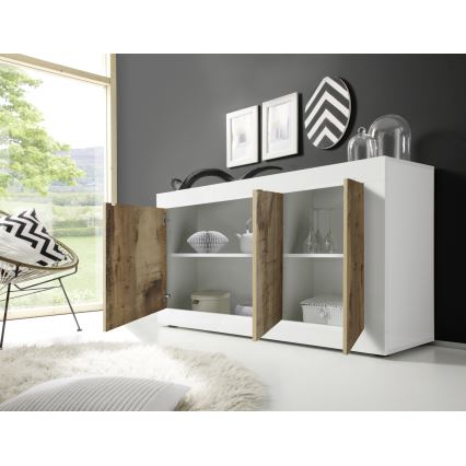 Cassettiera NERILA bianco/marrone
