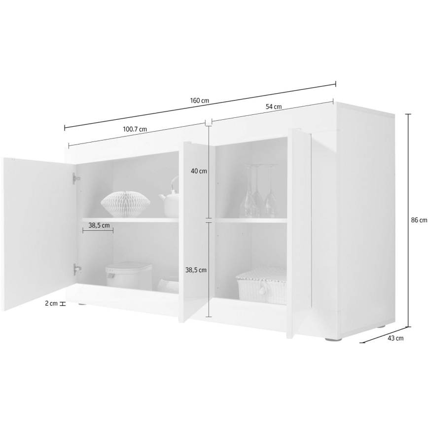 Cassettiera NERILA bianco/marrone