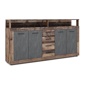 Cassettiera RUNA 190x96x32 cm marrone scuro/antracite