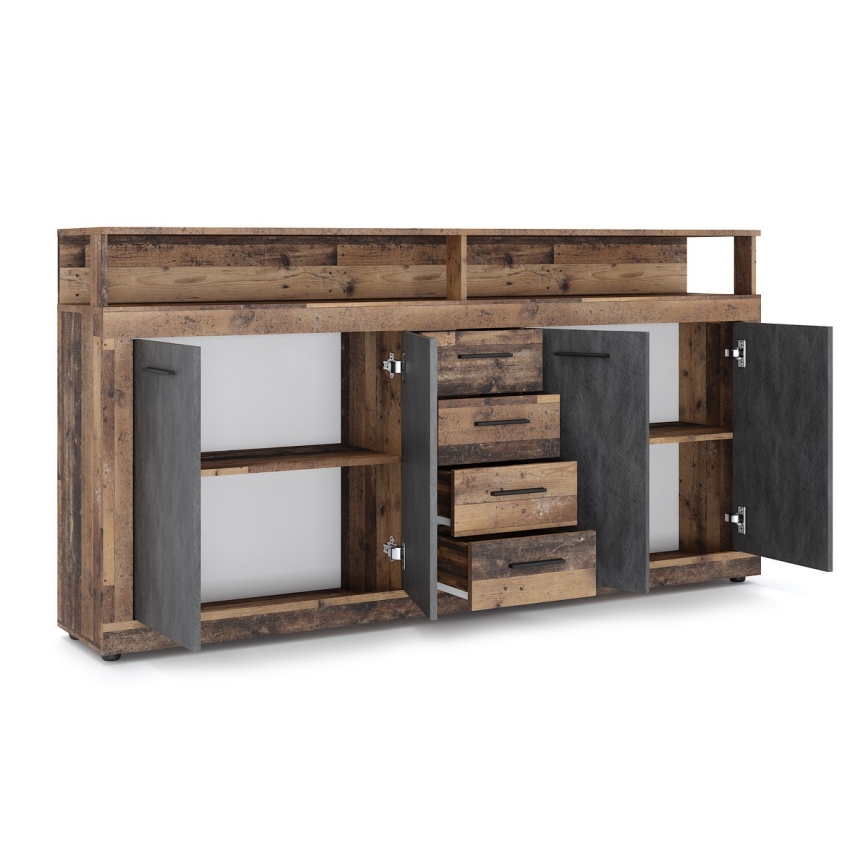 Cassettiera RUNA 190x96x32 cm marrone scuro/antracite