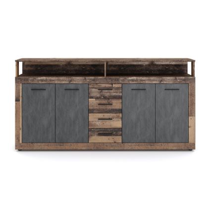 Cassettiera RUNA 190x96x32 cm marrone scuro/antracite