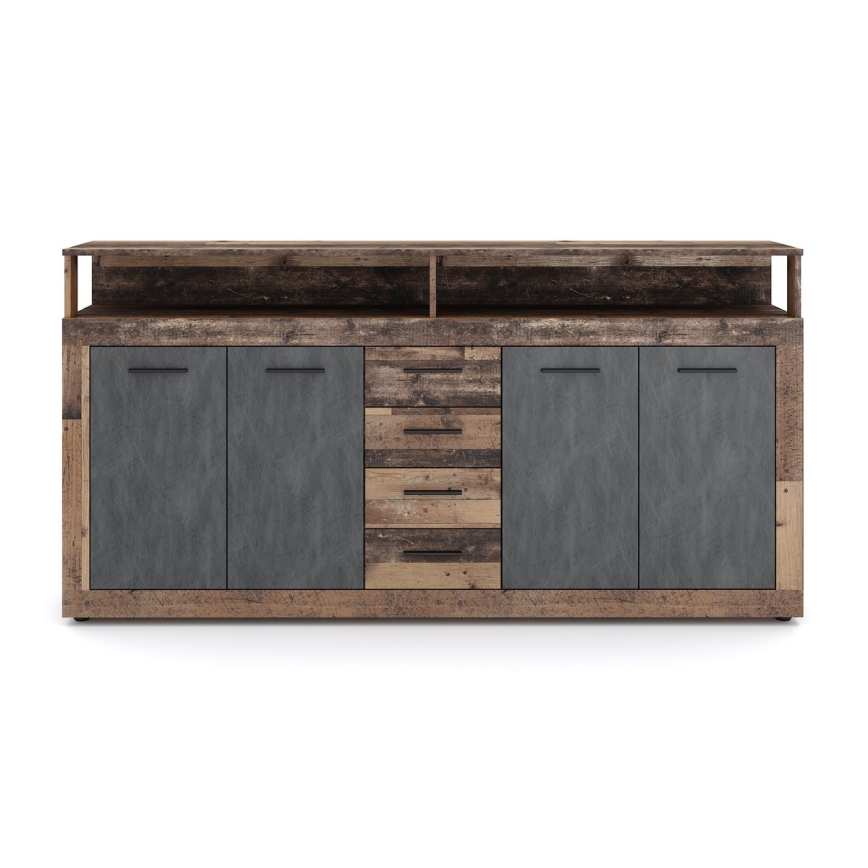 Cassettiera RUNA 190x96x32 cm marrone scuro/antracite