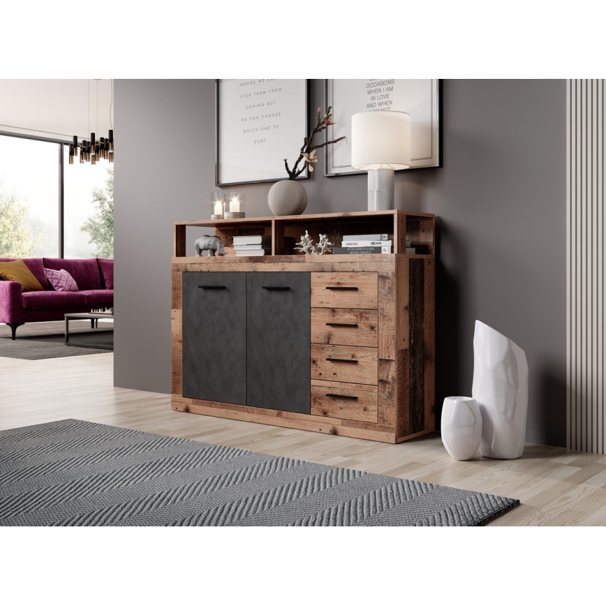 Cassettiera RUNA marrone scuro/antracite
