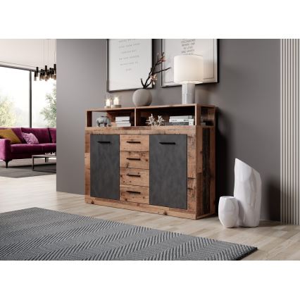 Cassettiera RUNA marrone scuro/antracite