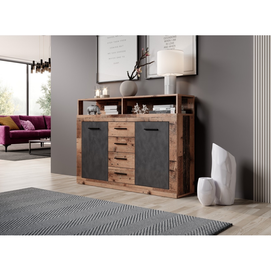 Cassettiera RUNA marrone scuro/antracite