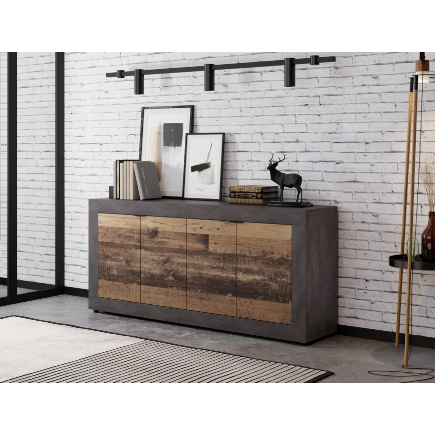 Cassettiera RUNEA marrone scuro/antracite