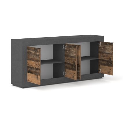 Cassettiera RUNEA marrone scuro/antracite