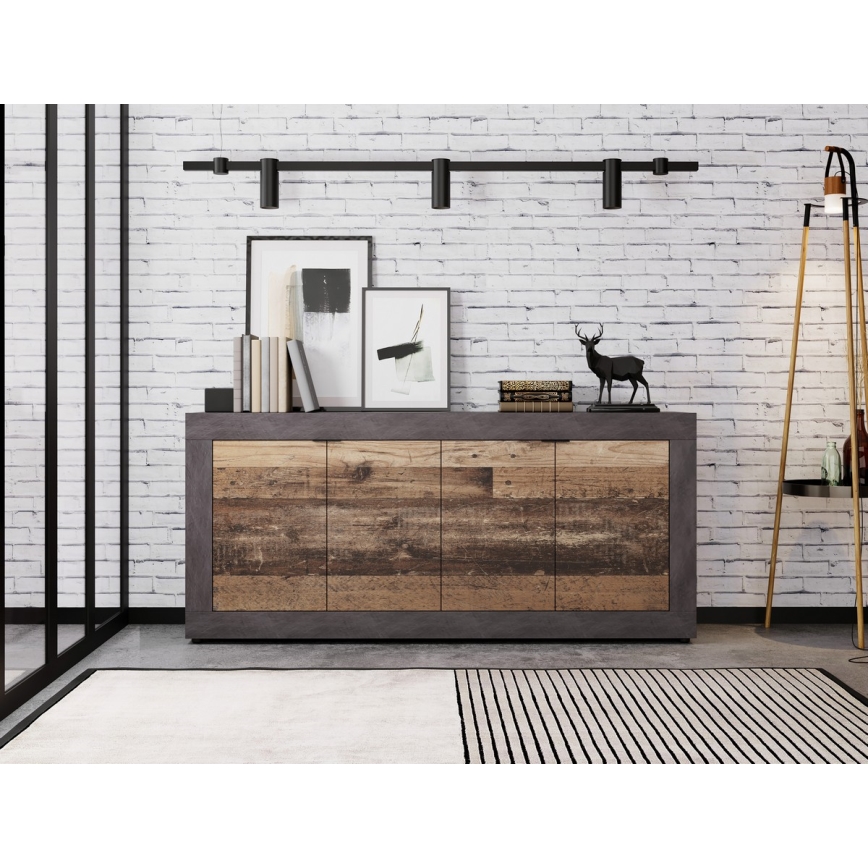 Cassettiera RUNEA marrone scuro/antracite