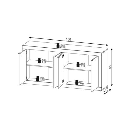 Cassettiera RUNEA rovere sonoma/bianco