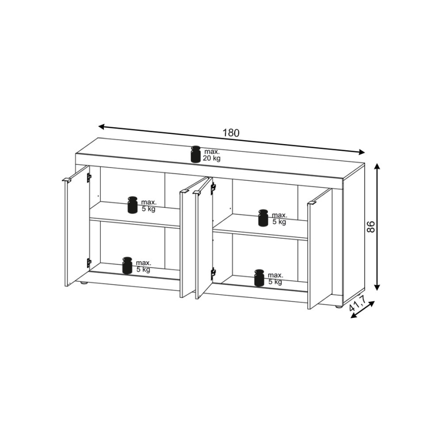 Cassettiera RUNEA rovere sonoma/bianco