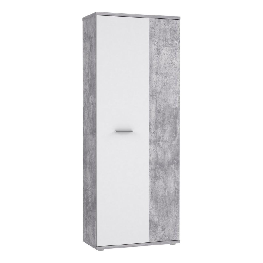 Cassettiera/Scarpiera SIMO bianco/grigio effetto cemento