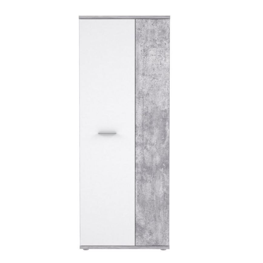 Cassettiera/Scarpiera SIMO bianco/grigio effetto cemento