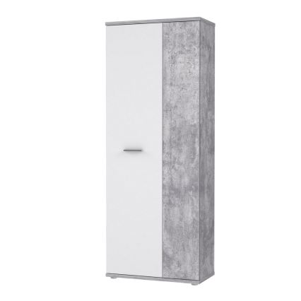 Cassettiera/Scarpiera SIMO bianco/grigio effetto cemento