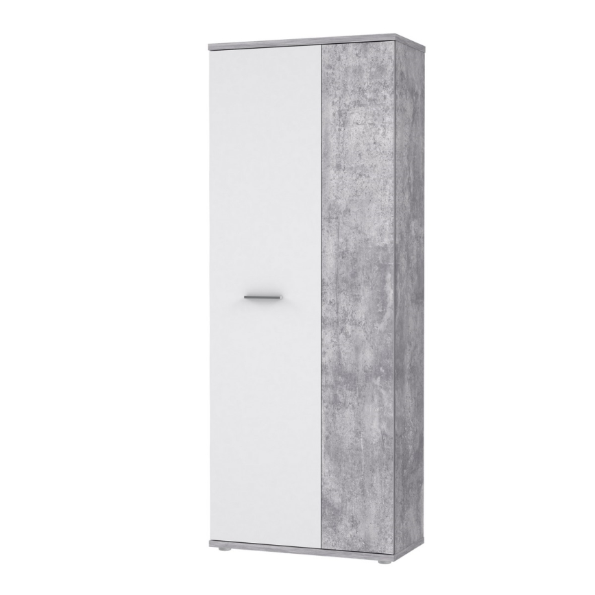 Cassettiera/Scarpiera SIMO bianco/grigio effetto cemento