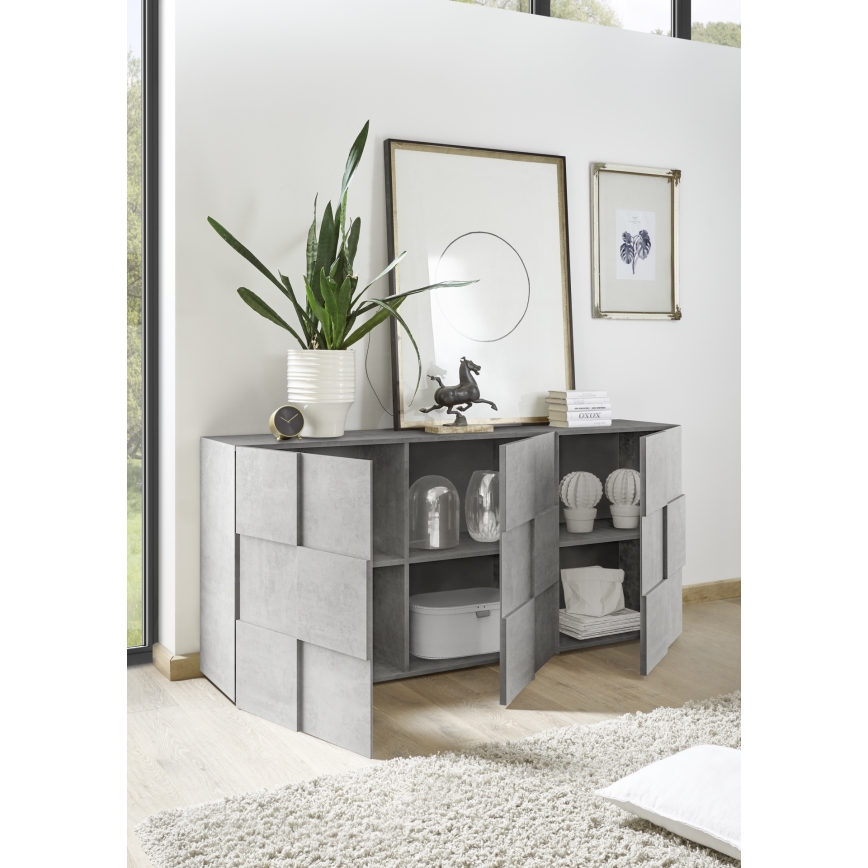 Cassettiera SERIAN grigio cemento