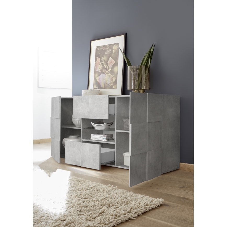 Cassettiera SERIAN grigio cemento