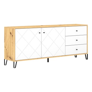 Cassettiera SULA rovere artisan/bianco
