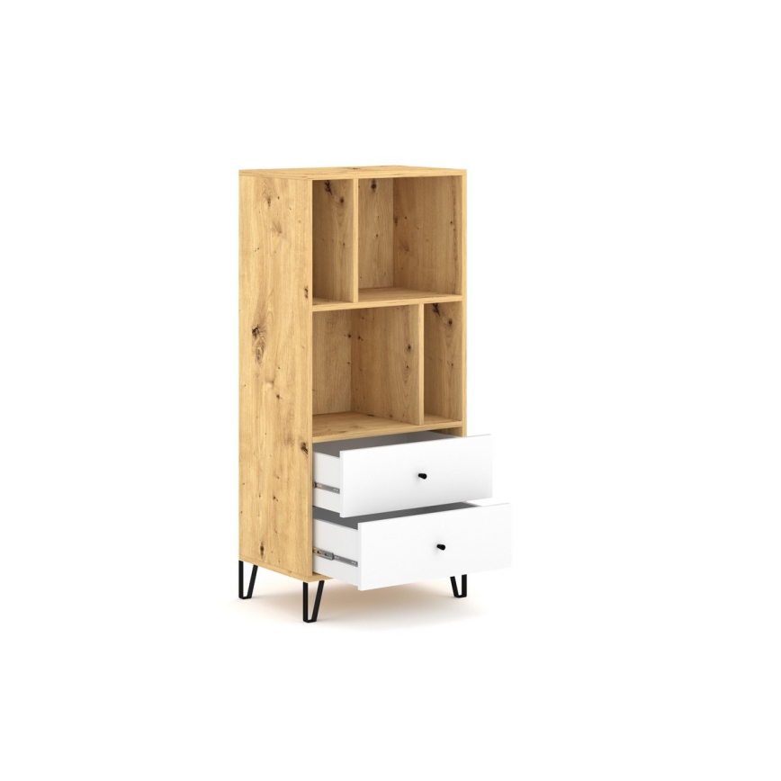 Cassettiera SULA rovere artisan/bianco
