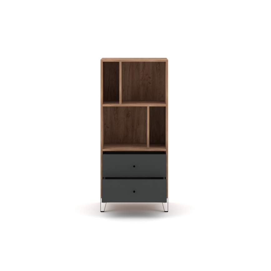 Cassettiera SULA rovere craft/nera