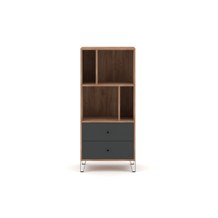 Cassettiera SULA rovere craft/nera