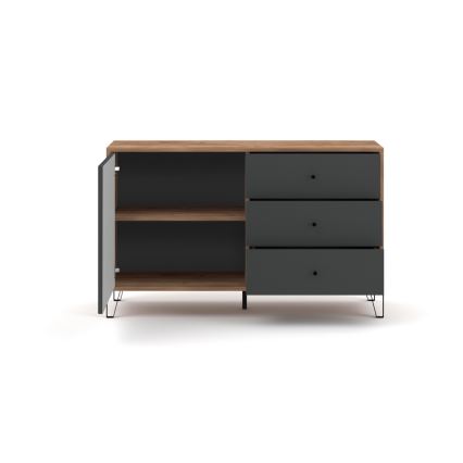 Cassettiera SULA rovere craft/nero