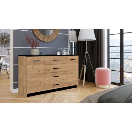 Comò TAYLER rovere craft/nero