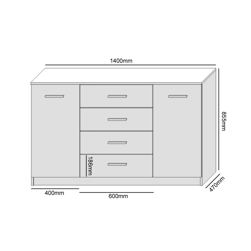 Comò TAYLER rovere craft/nero