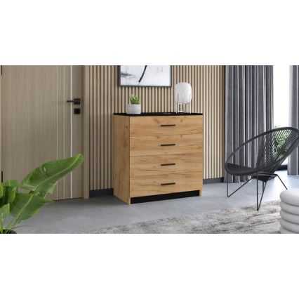 Comò TIMON rovere craft/nero