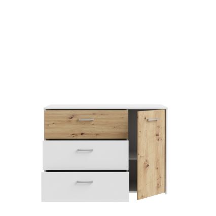 Cassettiera URO, rovere artisan/bianco