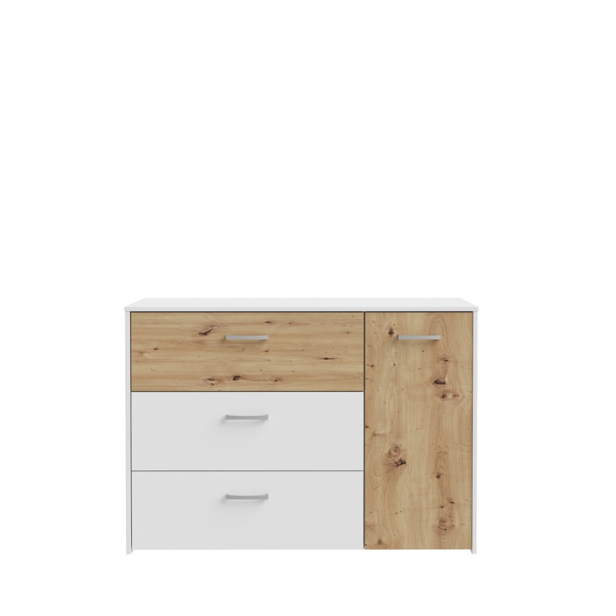 Cassettiera URO, rovere artisan/bianco