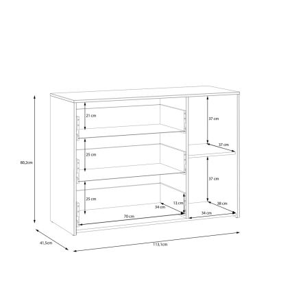 Cassettiera URO, rovere artisan/bianco