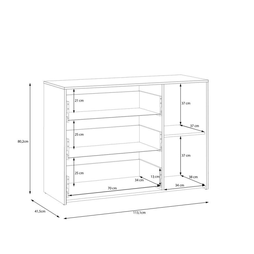 Cassettiera URO, rovere artisan/bianco