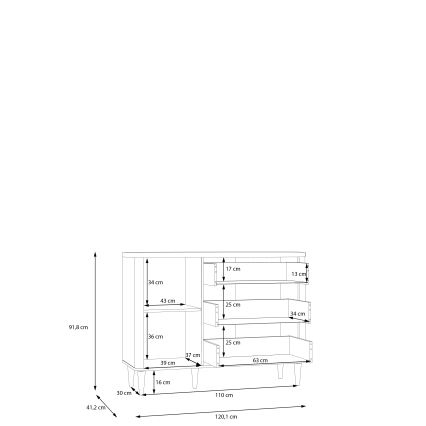 Cassettiera VIRO a cassetti, marrone/beige