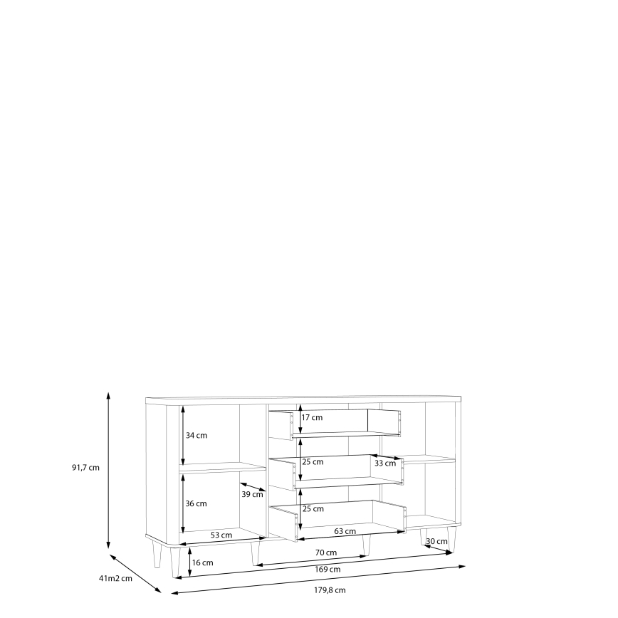 Cassettiera VIRO con cassetti, marrone/beige