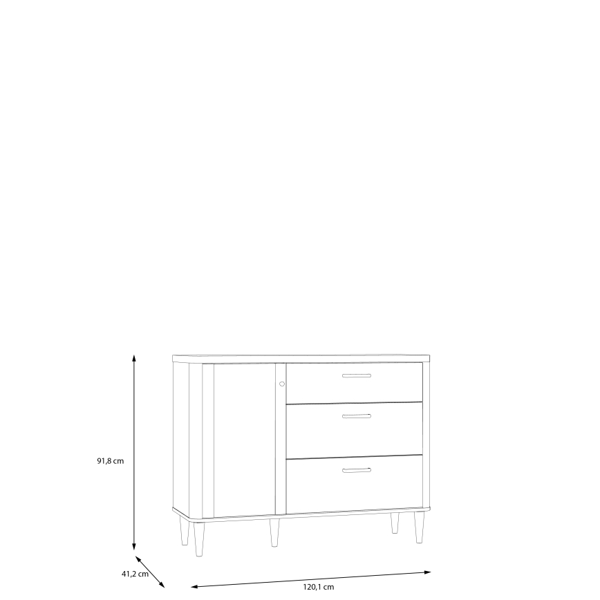 Cassettiera VIRO marrone/beige