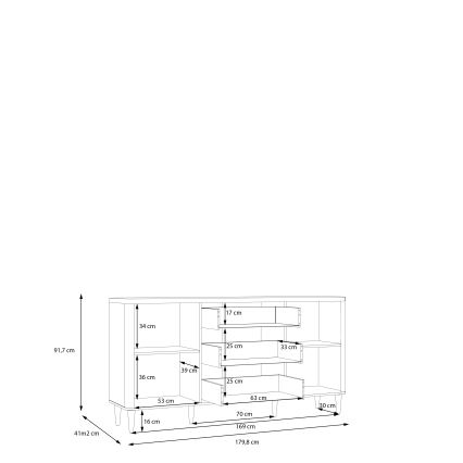 Cassettiera VIRO marrone/beige