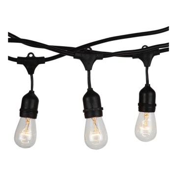 Catena da esterno STRING 15m 15xE27/25W/230V IP54