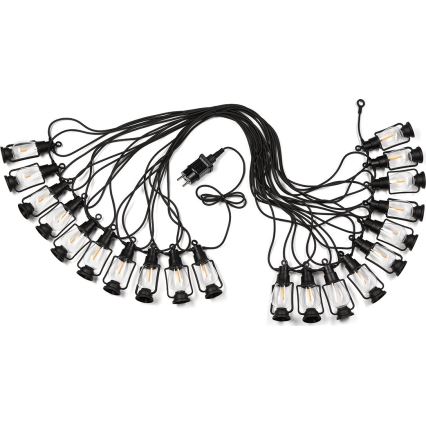 Catena decorativa da esterno GIRLANDA 20xLED 20m IP44 bianco caldo