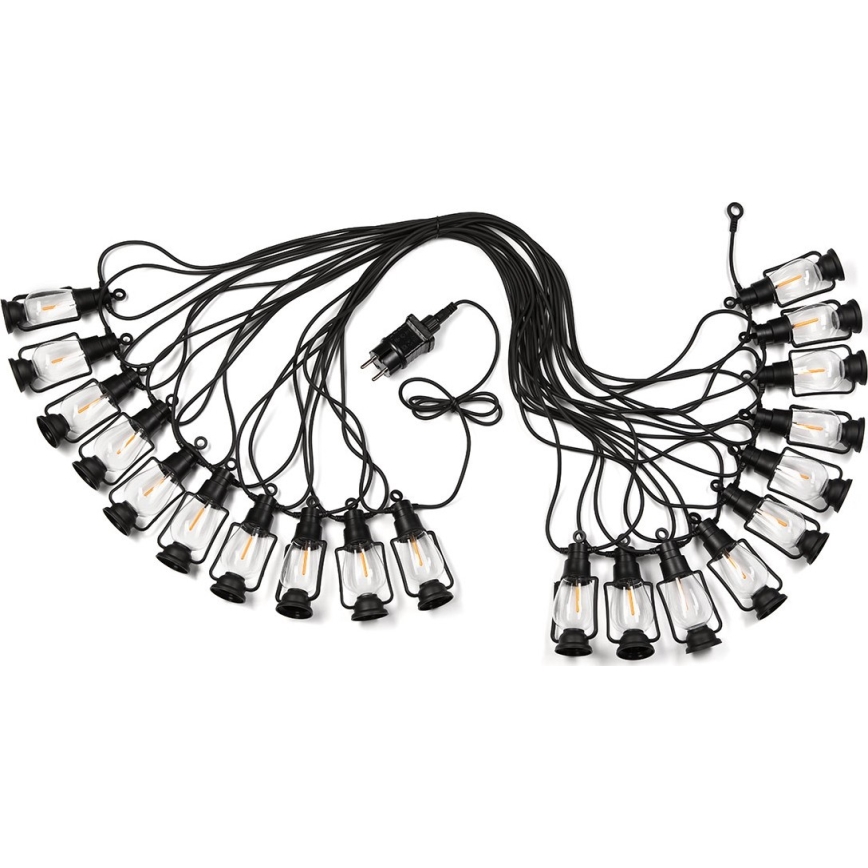 Catena decorativa da esterno GIRLANDA 20xLED 20m IP44 bianco caldo