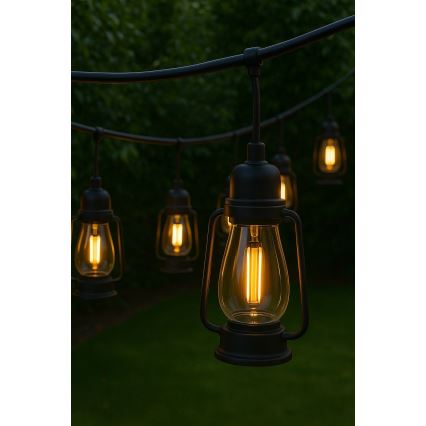 Catena decorativa da esterno GIRLANDA 20xLED 20m IP44 bianco caldo
