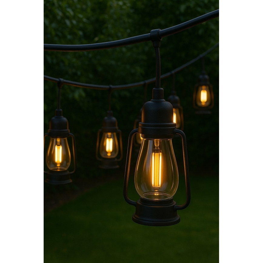 Catena decorativa da esterno GIRLANDA 20xLED 20m IP44 bianco caldo