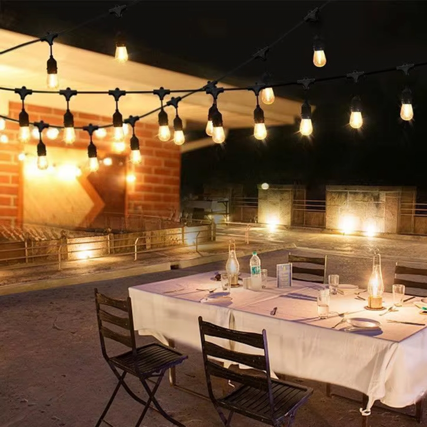 Catena decorativa da esterno LED 20xE27/1W/230V 20 m IP65 nero