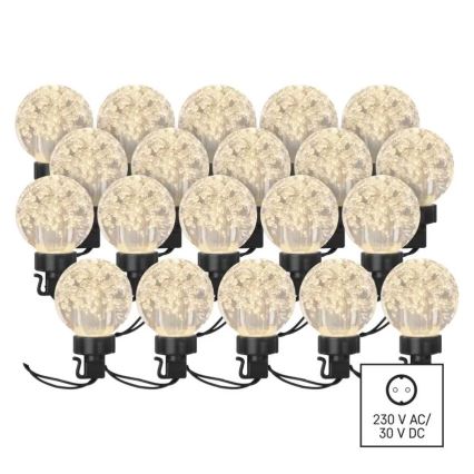 Catena decorativa da esterno LED 20xLED/12,6m IP44 bianco caldo