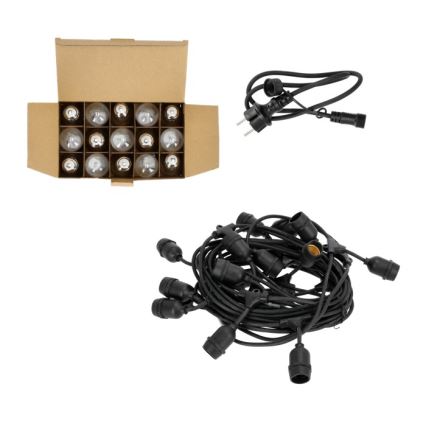 Catena decorativa da esterno LED BAJA ST64 15xE27/1W/230V 15,9m IP44 bianco caldo