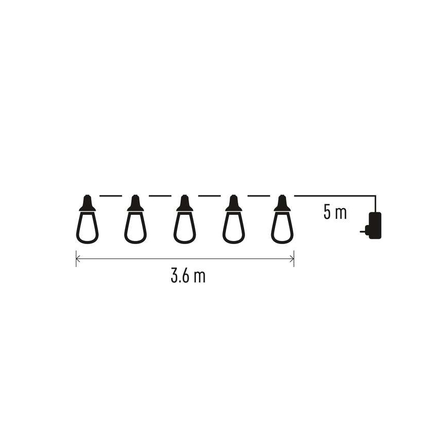 Catena decorativa LED da esterno 16xLED 8,6m IP44 bianco freddo