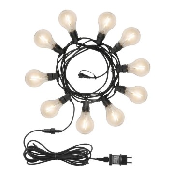 Catena decorativa LED per esterni 10xA60 7,5m IP44 bianco caldo
