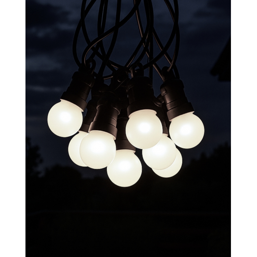 Catena decorativa LED per esterni 10xLED/0,36W/230V 4,5 m IP44 nera